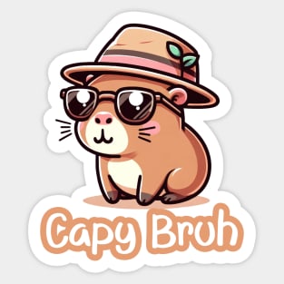 Capy Bruh Funny Capybara Kawaii Rodent Animal Sticker
